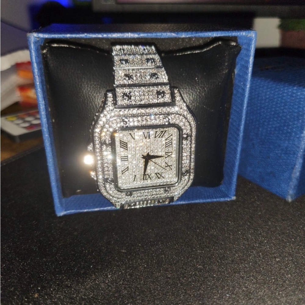 Silver Diamond Lab Made VVS-Accented Watch